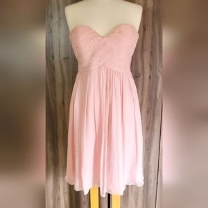 Strapless Ruched chiffon Midi dress size 4